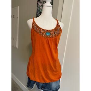 orange y2k beaded top